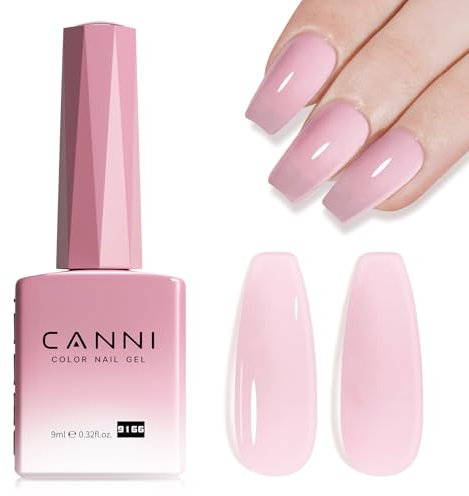 CANNI UV Nagellack Jelly Milchig Rosa Gellack Gel UV Nagellack Natur Transparent Soak Off für Nagelkunst Maniküre Salon zu Hause