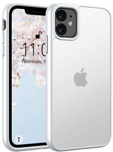 Andwing Matt Hülle für iPhone 11 6,1 Zoll, Militärstandard FallSchutz Handyhülle für iPhone 11, Mattierte Durchscheinende Rückseite Schutzhülle, Anti-Fingerabdruck Kratzfest Haltbar Matt transparent