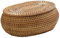 Rattan Box mit Deckel, 5, 5 x 6, 7 x 2, 8 Zoll Rattankorb, Oval handgewebte Korb Desktop Dekorative Box Dekorative Schachtel, runder gewebter Korb, Wicker Storage Basket gewebter mit Deckel mit De