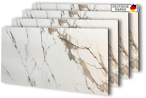 AS Country Stone Wandpaneele in Marmoroptik | 60x120 cm | 4 Stück | PVC Wandverkleidung aus Kunststoffplatten für Küche, Bad & mehr | Küchenrückwand Platte Wandpaneel | Vert