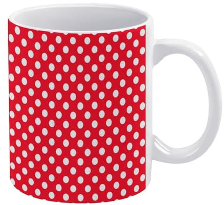 Tasses En Porcelaine Pois Blancs Et Rouges, Drôle Mugs Amusants Tasses À Thé Pour Anniversaire Femme Amies 330Ml