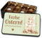 Personalisierte Schokolade - Geschenkdose „Frohe Ostern“ - Ostergeschenk mit Name/Wunschtext – Ostergrüße - Osterhase auf Schaukel – Geschenkbox mit 12 Confiserie-Pralinen