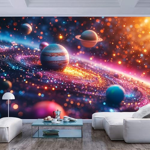 fotomurales pared profundidad Niños de la galaxia Papel pintado creativo DIY arte de la pared mural para sala estar comedor dormitorio decoración Imprimir foto