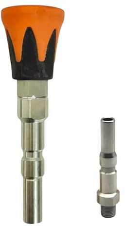 M&M Smartek Flachstrahldüse 25° D12 mit Düsenschutz, Orange | Edelstahldüse mit Schutzkappe und 25° Sprühwinkel verteilt den Wasserstrahl gleichmäßig; Anschluss und Düsengröße prüfen.