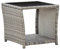 HOMEELIKE Couchtisch Grau 45x45x40 cm Poly Rattan und Glas