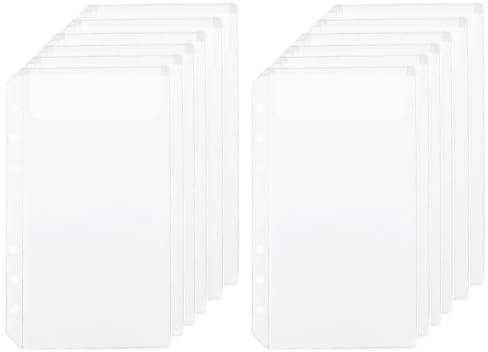 SOFPLATE 12 Blatt A6 Binder Pocket Transparente Postkartenhüllen Mit 1 Taschen Wasserdicht 6 Loch Klarsichthüllen Ringbuch Für Lose Blätter Schutz Für Alben Stemp Dateien Dokumente Notizbücher Karten
