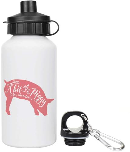Azeeda 400ml 'Piggy For Chocolate' Kids Reusable Water/Drinks Bottle (WT00081677)