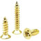 Disponible en varios tamaños. 200X M2 M2.6 M3 pequeño oro plata latón antiguo bronce negro acero Cruz plana cabeza avellanada autorroscante tornillo de madera(Golden,2x5mm)