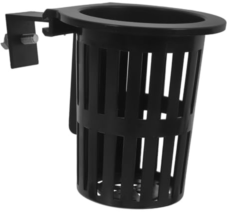 SEWOART Wandhängekörbe aus Kunststoff, 2 Stück, Schwarz, für Wasserpflanzen | Pflanzkorb Wasserpflanzen, Kleiner Hängekorb, Hook 20-40mm, für Aquarium und Outdoor