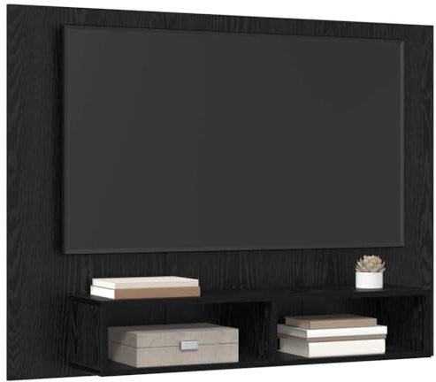 vidaXL TV Cabinet Set 120 x 23.5 x 90 cm Black Oak Engineered Wood