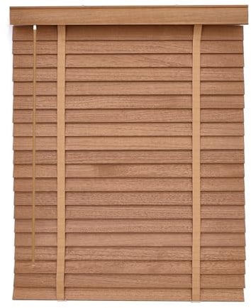 Kabellos Holz-Jalousie Jalousien Fenster Innen, 25cm 33cm 63cm 70cm 110cm 125cm 135cm 150cm 160cm Holzjalousie Jalousette, Sichtschutz, Lichtschutz, Blendschutz(Light Wood)