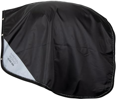 Imperial Riding Coperta invernale IRH Multiride, impermeabile per cavalli con fissaggio al cuscino della sella, dettagli riflettenti e fascia per coda, nero, S