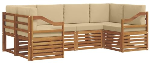 vidaXL 20-teiliges Sofa-Set aus natürlichem Akazienholz, massiv, modern, rechteckig, rechteckig, langlebige Terrassenmöbel, aus Akazienholz