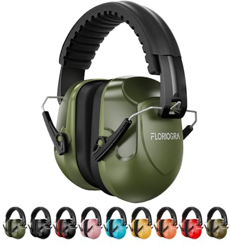 Floriogra Casque Anti Bruit Adulte, Casque Antibruit Pliable Réglable de SNR 34dB, Protection Auditive pour Travail Autisme Bricolage Tonte Chantier Milieu Bruyant ou Stressant