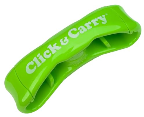 Click & Carry Einkaufstasche mit weichem gepolstertem Griff (grün, einzeln) | freihändige Einkaufstasche | Plastiktütenhalter | Sportausrüstung | Klicken und Tragen mit Leichtigkeit