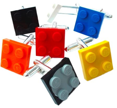 Cufflinks Handmade with Building Bricks & Plates (1 pair)