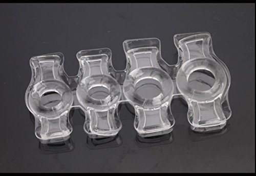 JSSMATE 4PCS Penispumpen für Herren Männer Größer Penis Extender Schwanz Ringe Verzögern Ejakulation Penis Ringe, Silikon TPE Penishülse für Penis Erweiterung Pumpe (Transparent, 4PCS)