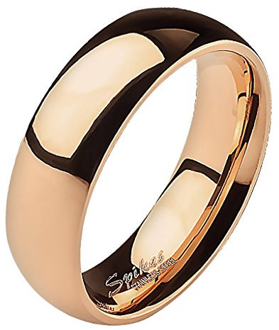 Mianova Band-Ring Edelstahl Herrenring Damenring Partnerring Trauring Verlobungsring Damen Herren Rosegold Größe 65 (20.7) Breit 6mm