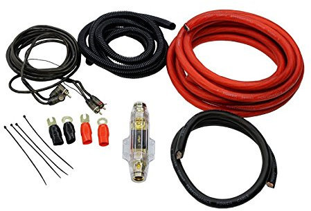 Kit Cavi cablaggio impianto audio in Auto 0 awg Ø 50 mm² Portafusibile fusibile anl 200 Cavo Rca 5 metri alimentazione massa 50mm positivo negativo alta potenza Tubo corrugato