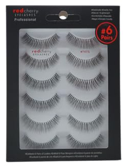 Red Cherry Künstliche Wimpern aus 100% Echthaar Nr. 747S - 6 Paar - Künstliche Wimpern, Vegan, Handgemacht, Wiederverwendbar