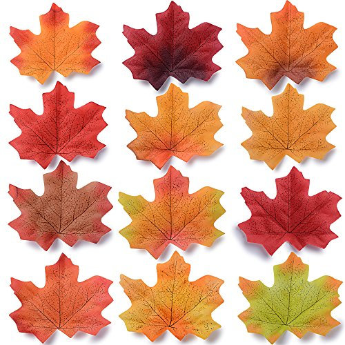 BETESSIN 600 Stück Künstlich Ahornblätter Deko Herbstblätter Künstlich Herbstlaub Ahorn Laub Herbst Dekoration Hochzeit Party Weihnachten Geburtstag 12 Farben