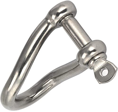 OPIOL QUALITY® Schäkel Gedreht Form Ø 5 mm aus Edelstahl A4 V4A (10 Stück) Rundschäkel Verbinder Drehschäkel D-Schäkel Augenbolzen Drahtseil Seil Boot Säurebeständig