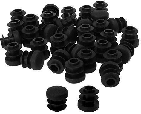 sourcing map 35pcs Bouchon Pied de Chasie Embout Capuchon Tube Plastique Round 12.5mm Filetage Diamètre,Table Meuble Chaise Plancher Protecteur