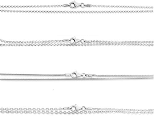 Silberkette Damen 925 Silber 38cm 42cm 45cm 50cm 60cm 70cm Kette ohne Anhänger Sterling Silber Kugelkette Erbsenkette Ankerkette Schlangenkette Silberschmuck Erbskette Halskette