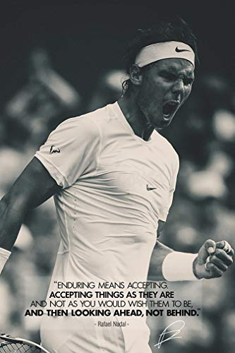 Rafael Nadal motivational quote Foto gedrucktes Poster – aufgedruckte Unterschrift – 12x8 inches (30x20 cm)