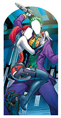 Star Cutouts Ltd SC1346 Harley Quinn and The Joker Cardboard Cutout Stand-in with Knife 193cm Tall 95cm Wide, Multicolour