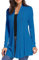 iClosam Damen-Strickjacke mit langen Ärmeln, drapiert, vorne offen, unregelmäßig, Wasserfallpullover, asymmetrischer Saum, Cardigan mit Taschen, #1 Blau, L
