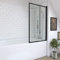 AURLANE Pare Baignoire Rabattable 75x130cm - Finition Noir Mat - Dark Contouring Screen