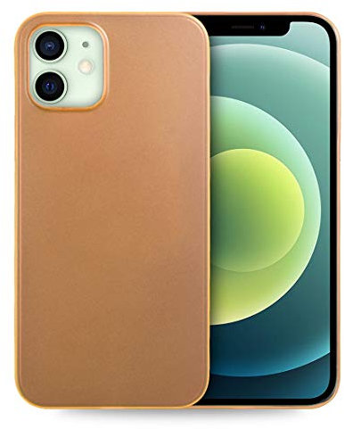 doupi UltraSlim Case for iPhone 12 mini (5.4 inch), Ultra Thin Fine Mat Feather Light Skin Protective Cover, Orange