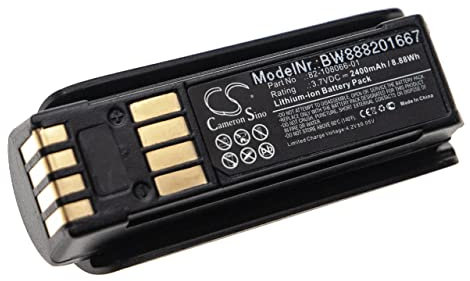 vhbw Batería reemplaza 82-108066-1, KT-BTYMT-01R, 82-108066-01 para escáner códigos de Barra, TPV (2400 mAh, 3,7 V, Li-Ion)