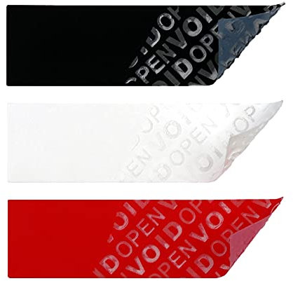 40 x Siegel Aufkleber rückstandsfrei entfernbar, 70 x 20 mm, Sicherheitsetiketten, Klebesiegel, Garantiesiegel, Verschlusssiegel VOID OPEN (Mix, 10 Stück je Farbe)