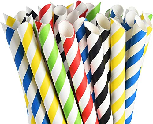 ALINK Bubble Tea Strohhalme Papier Boba Strohhalm Dicke für Popping Boba Fruchtperlen Smoothies Milchshake Jumbo Tapioka Perlen Kompostierbar Einweg Trinkhalme BPA-frei 12mm breit 50pcs bunt