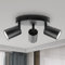 Dehobo Led Deckenstrahler 3 Flammig Rund Schwarz 350° - Spotleuchte GU10 Schwenkbar - Deckenlampe Spots Led Vintage Deckenspot für Wohnzimmer Schlafzimmer Küche - Nein GU10 Leuchtmittel