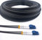 Elfcam® - 200m Geschirmtes Stahl-Glasfaserkabel für Außen- und Innenbereich LC/UPC zu LC/UPC OS2 Duplex Monomode 9/125μm LSZH,Schwarz (200M)