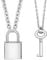 Gleamart 2 Pcs 60CM Lock Key Pendant Necklaces Eboy Egirl Padlock Punk Chain Choker for Men Women