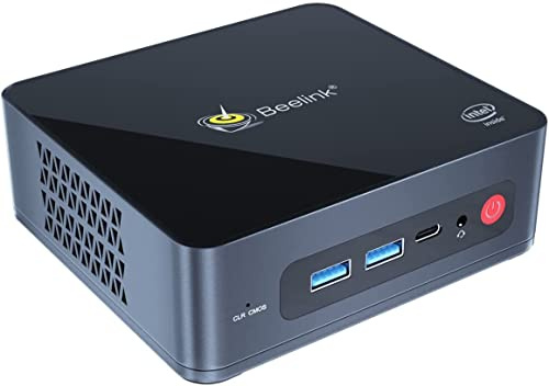 Beelink U59 Mini PC à Faible consommation d'énergie avec Windows 11 Pro, Intel Celeron N5095, UHD 4K, RAM DDR4 8 Go, SSD 256 Go, Wi-FI 5 AC, Gigabit Ethernet, Bluetooth, 2X HDMI, VESA