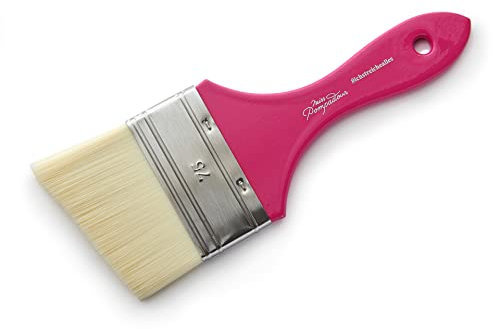 MissPompadour langlebiger Pinsel 75 mm für Wandfarbe, Kreidefarbe, Holzfarbe - feiner Flachpinsel für Möbelfarbe, Holzlasur - Malerpinsel, Borstenpinsel Made in Germany