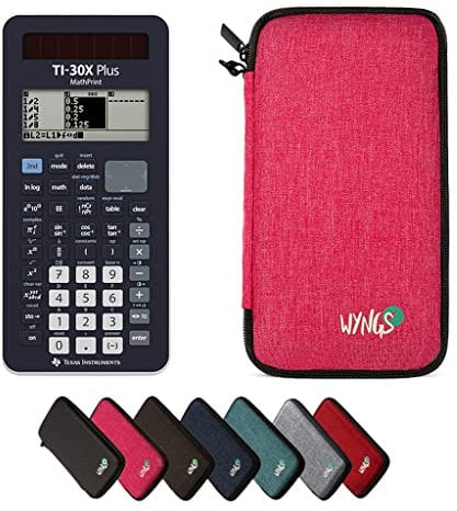 TI-30X Plus MathPrint inkl. WYNGS Schutztasche Pink - Wissenschaftlicher Taschenrechner - Basic Set