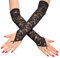 Cosfan Brauthandschuhe,Lange Spitzenhandschuhe,Women's Evening Party Mittens,Fingerlose Hochzeitshandschuhe,Ellenbogenlange Handschuhe für 1920er Opera Party (Schwarz)