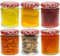 COS Glass Round Panelled Jar 190ml - 6 Pack - With Red & White Lids