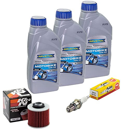 Wartungspaket Öl 3L + Ölfilter + Zündkerze für Yamaha XT 500 XT500 1U6 Baujahr 1976-1989