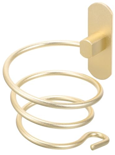 ULTECHNOVO Porte SècheCheveux - Support Seche Cheveux, Cheveux Mural Support en Spirale pour Sèche-Cheveux Convient aux Familles et aux Hôtels (Or)