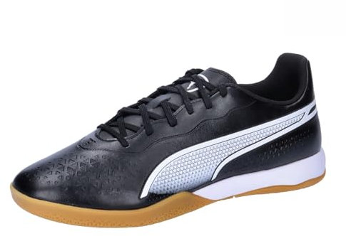 PUMA Unisex King Match IT Soccer Shoe, Black White, 42.5 EU