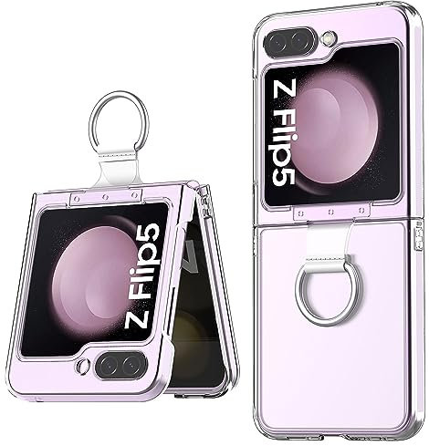 AICase For Samsung Galaxy Z Flip 5 Clear Case with Ring Holder