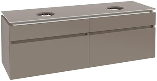 Villeroy & Boch Legato Waschtischunterschrank B600, 1600x550x500mm, 2 Waschtische, Farbe: Truffle Grey