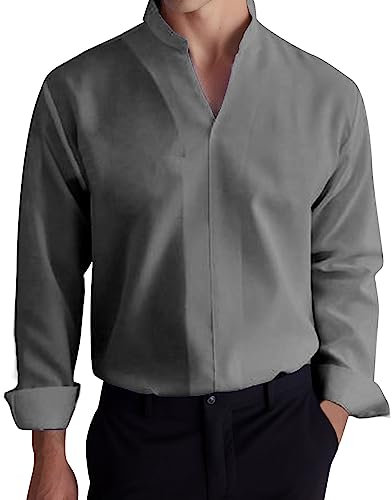 LAOSU Chemise Homme Manches Longues Et Boutonnée - Leopard, Rose Pale, Bleu Canard - Pour Soirée Chic - Col Cassé